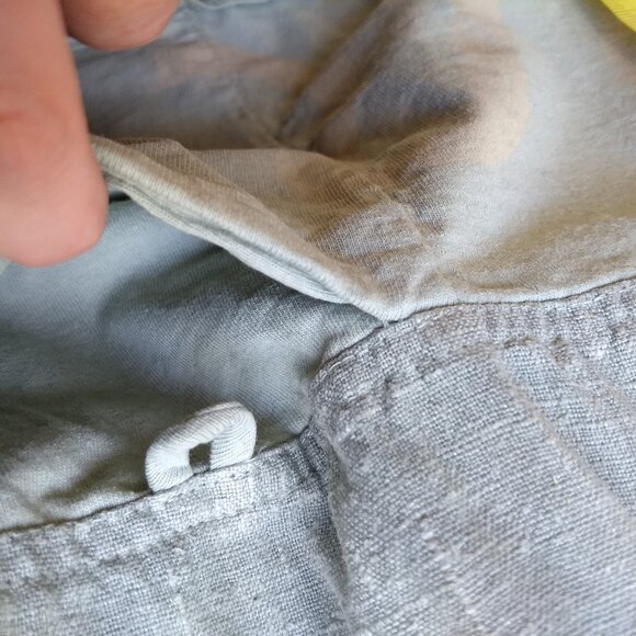 Green Midi Skirt  Elastic Waist  Pocket Lower Hem Art to Wear Abstract Hippie - Picture 10 of 10